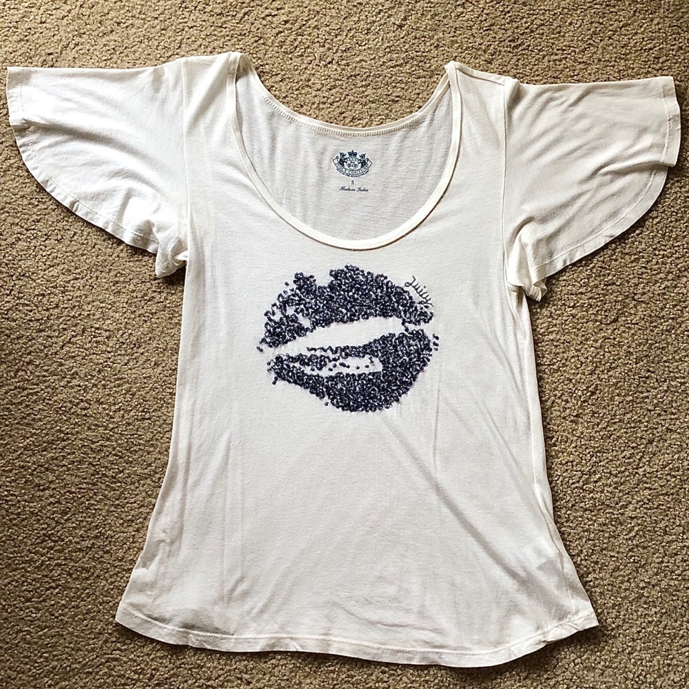 Juicy Couture sequin lip tee